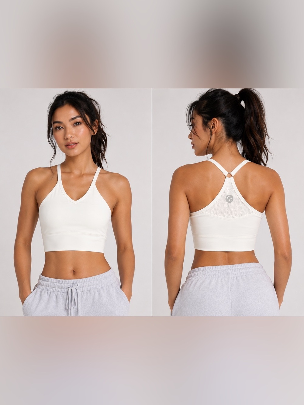 NWT Stacci Athletics Gorg on the Go Crop Tank / Sports Bra in white, size XS.